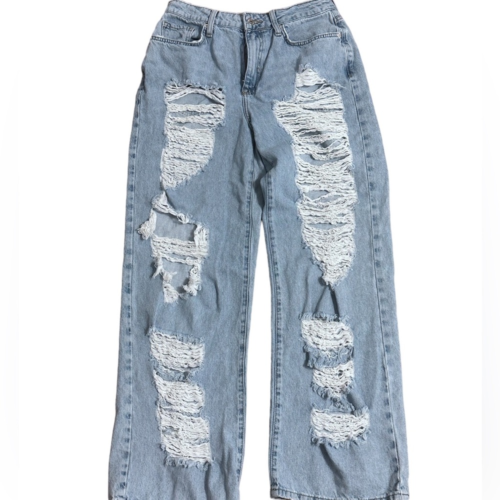 Forever 21 baggy denim distressed jeans